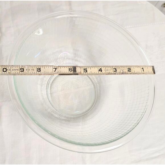 Vintage Pyrex 2.5L Round Borosilicate Glass Bowl Basket Weave Pattern - Picture 4 of 5